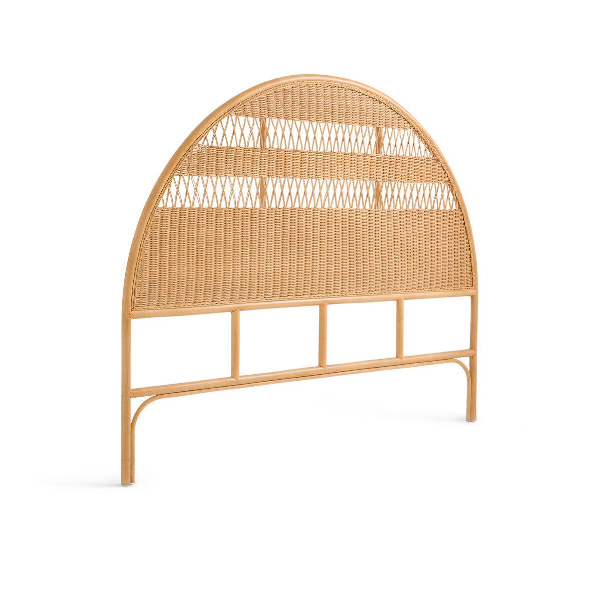 Κεφαλάρι κρεβατιού με στρογγυλεμένη γραμμή από πλεγμένο ρατάν, Karaa