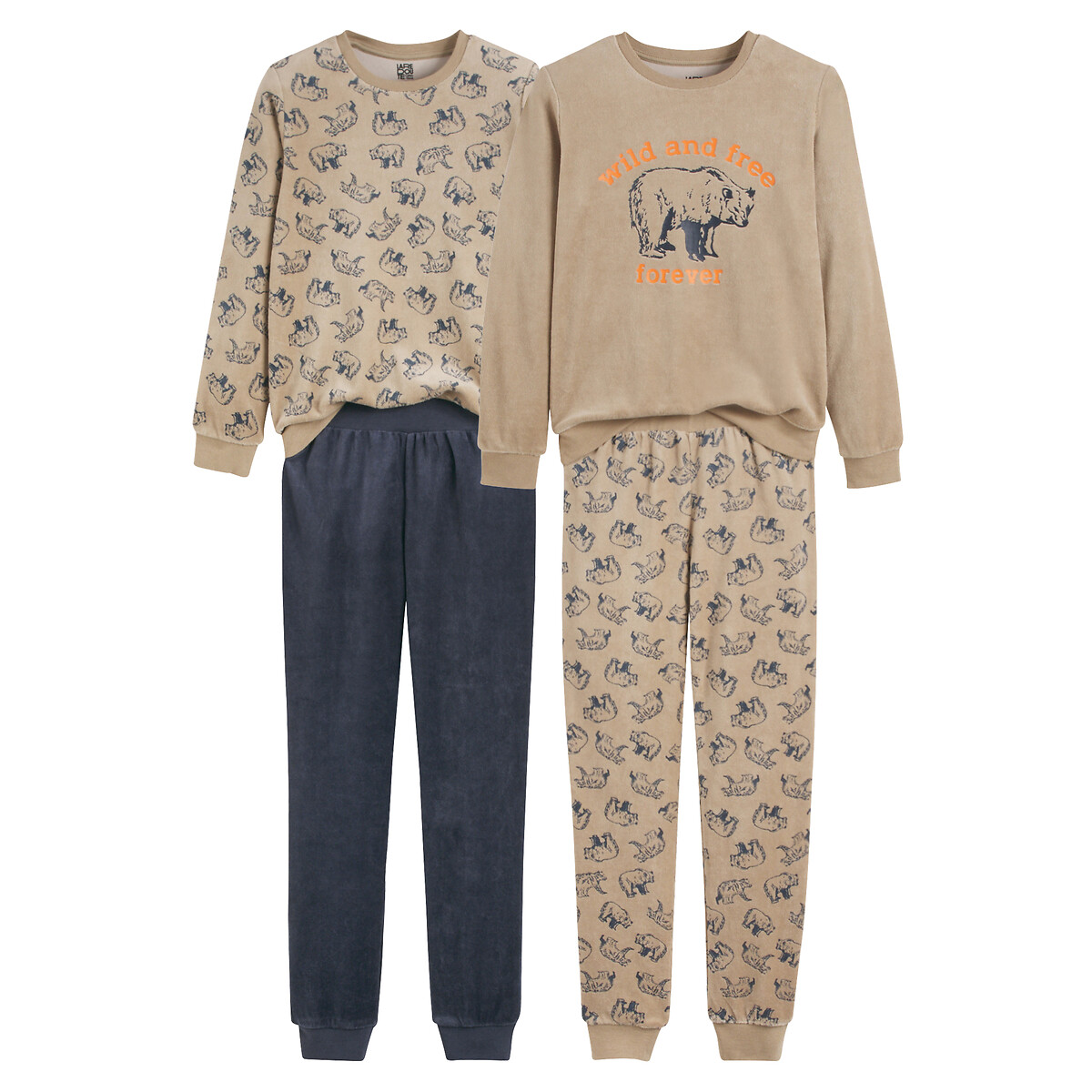 La Redoute Collections Σετ 2 βελουτέ πιτζάμες
