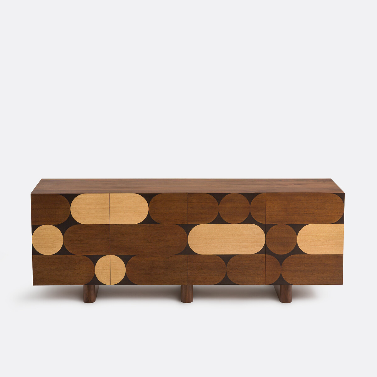 Μπουφές με 4 πόρτες από καπλαμά ξύλου καρυδιάς Μ45xΠ200cm