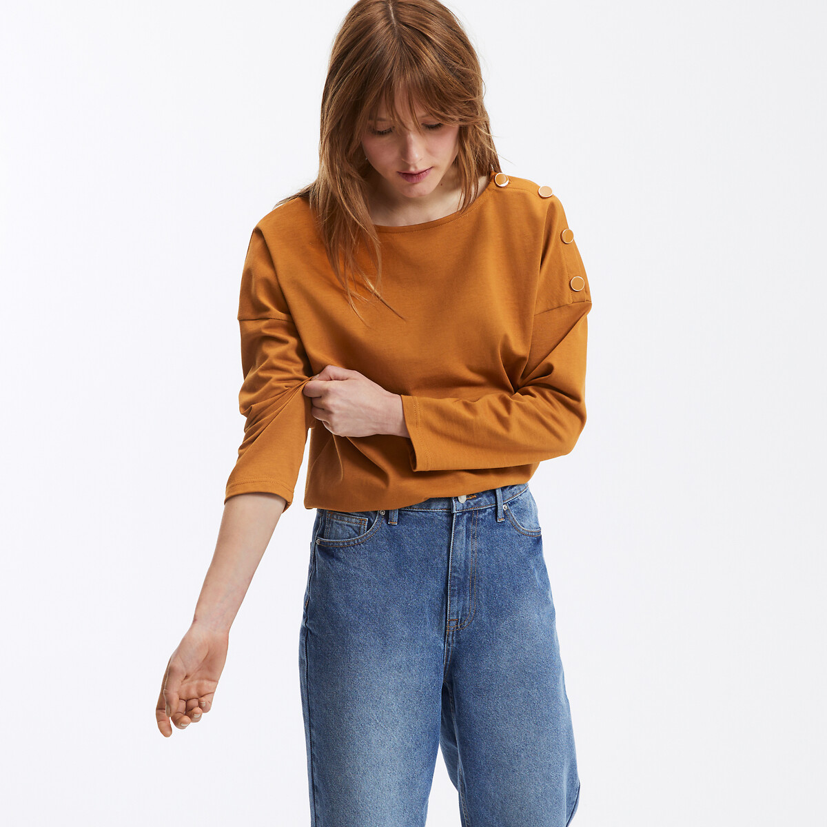 Μπλούζα με λαιμόκοψη χαμόγελο