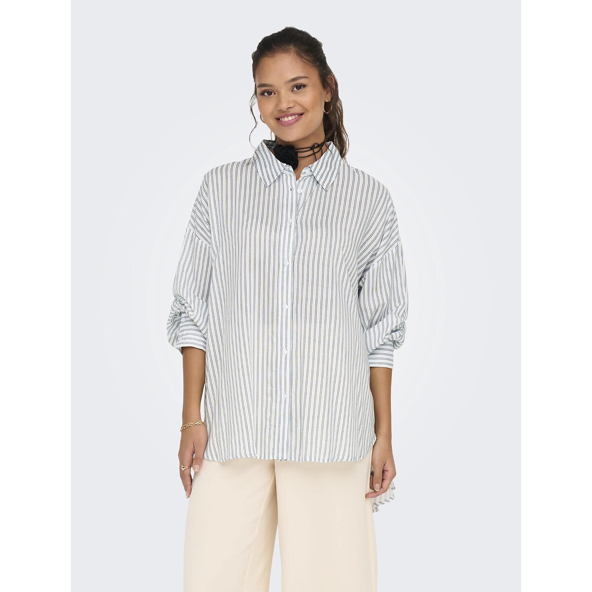 Ριγέ πουκάμισο oversize
