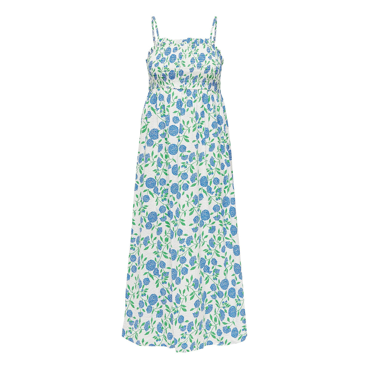 Μίντι εμπριμέ φόρεμα με λεπτές τιράντες