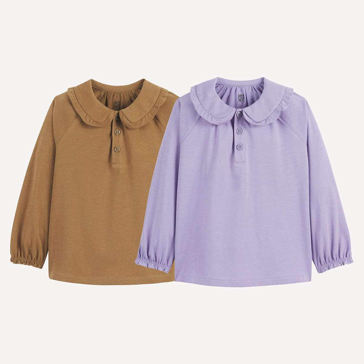 La Redoute Collections Σετ 2 μακρυμάνικες μπλούζες με στρογγυλό γιακά