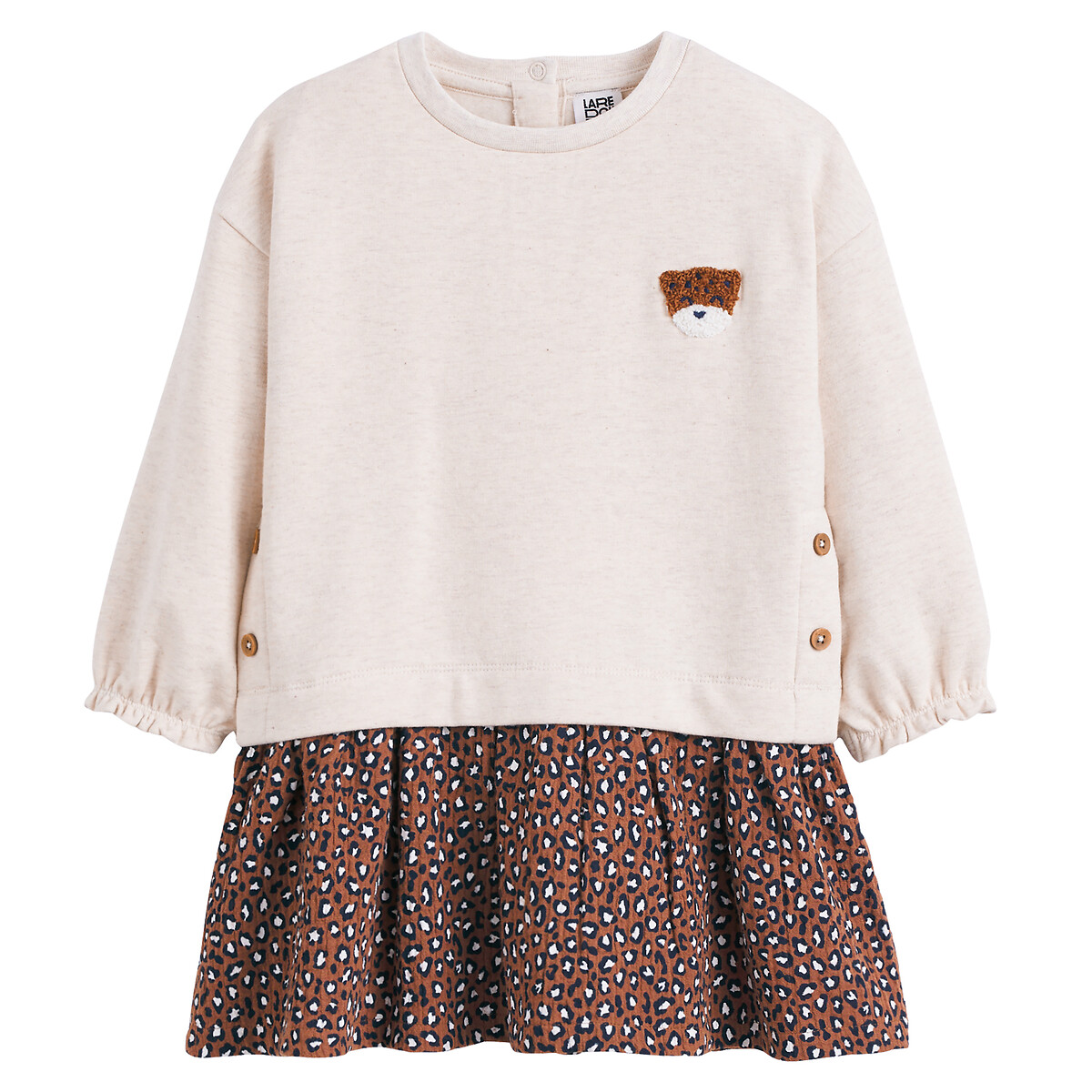 La Redoute Collections Μακρυμάνικο φόρεμα 2 σε 1 από δύο υλικά