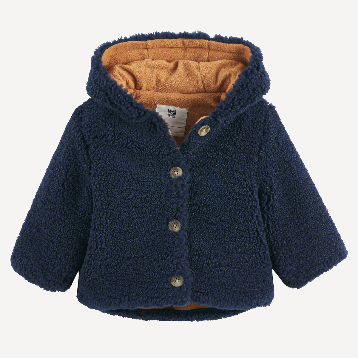 La Redoute Collections Ζεστό παλτό από sherpa με κουκούλα και φλις επένδυση
