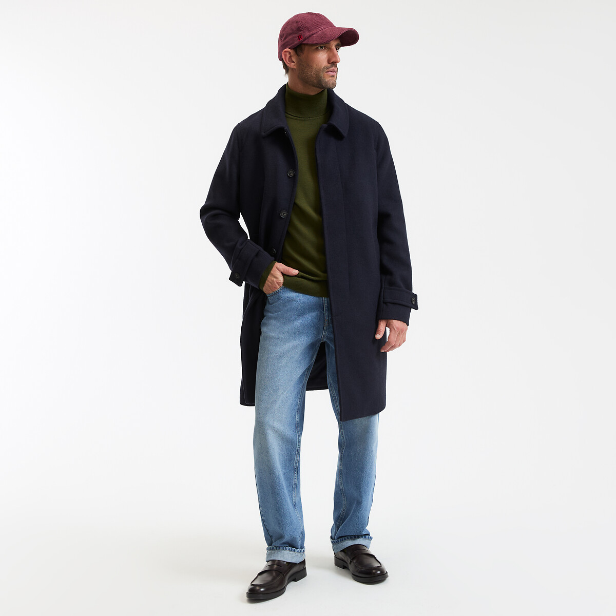 La Redoute Collections Μακρύ παλτό με μυτερό γιακά