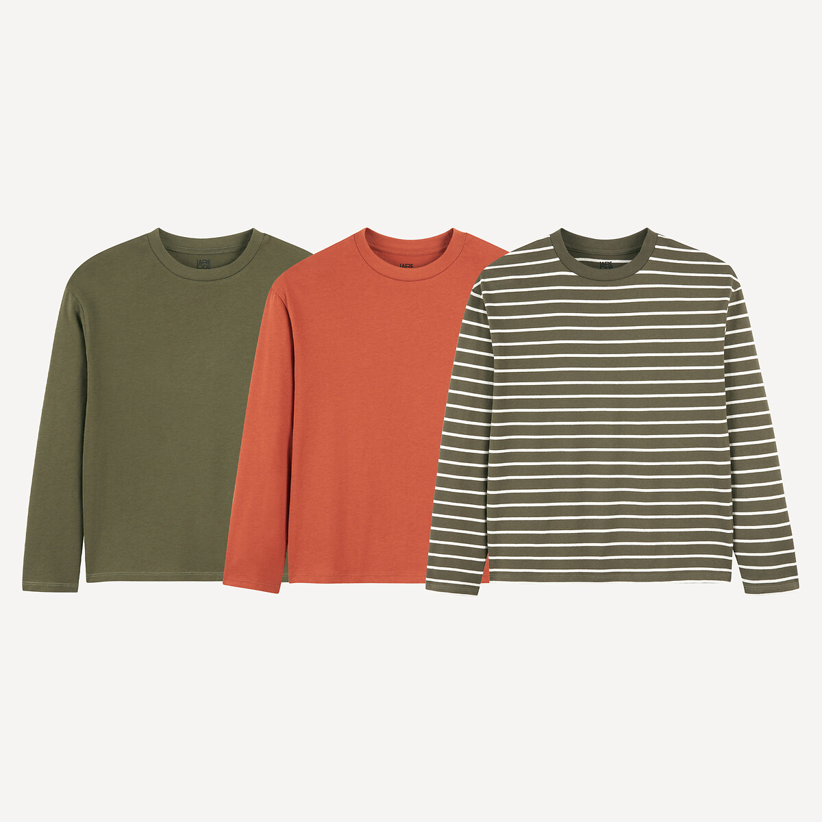 La Redoute Collections Σετ 3 μπλούζες με μακριά μανίκια