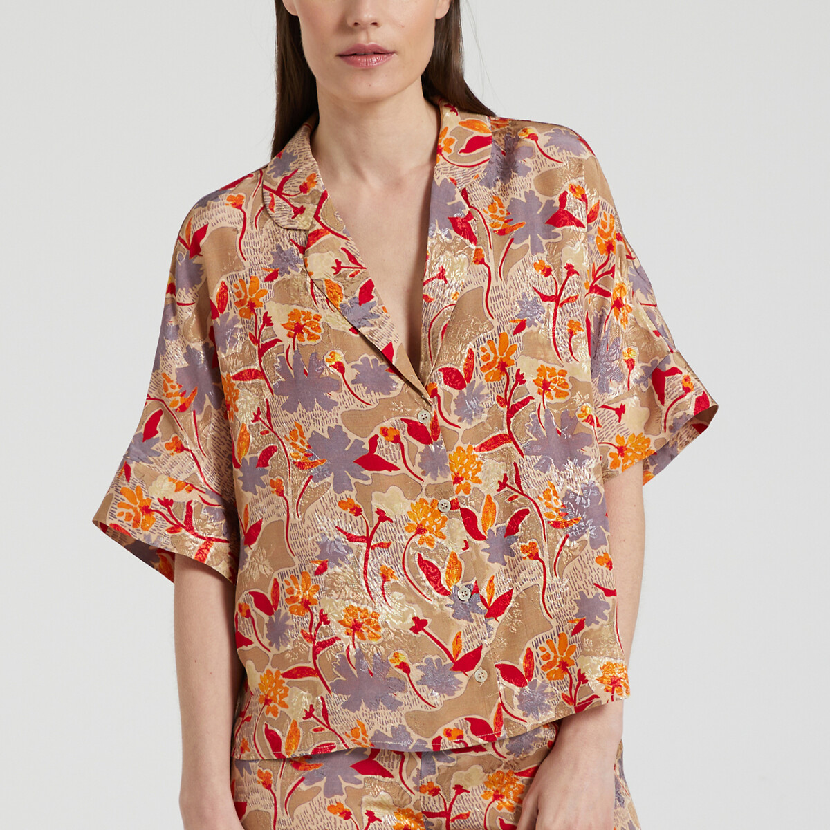 Κοντομάνικο εμπριμέ πουκάμισο