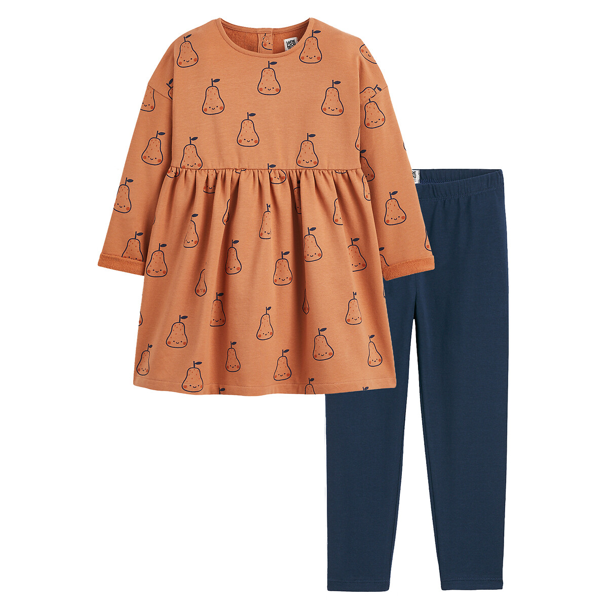 Σύνολο εμπριμέ φόρεμα + μονόχρωμο κολάν