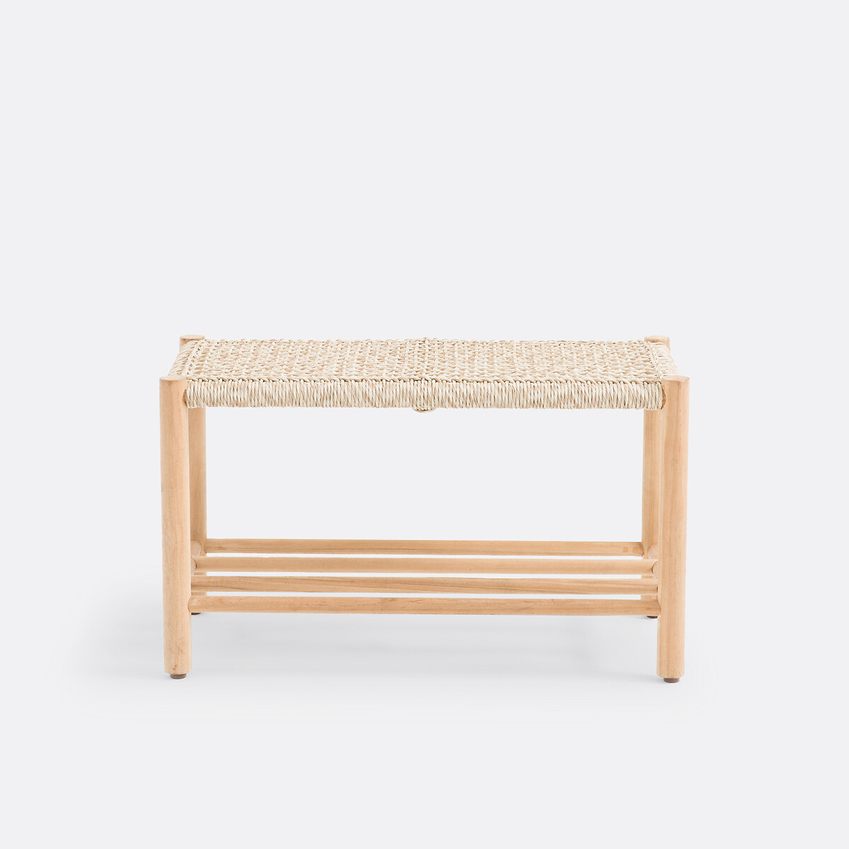 Πάγκος εισόδου από ξύλο teak και πλεγμένη ρητίνη, Jalek