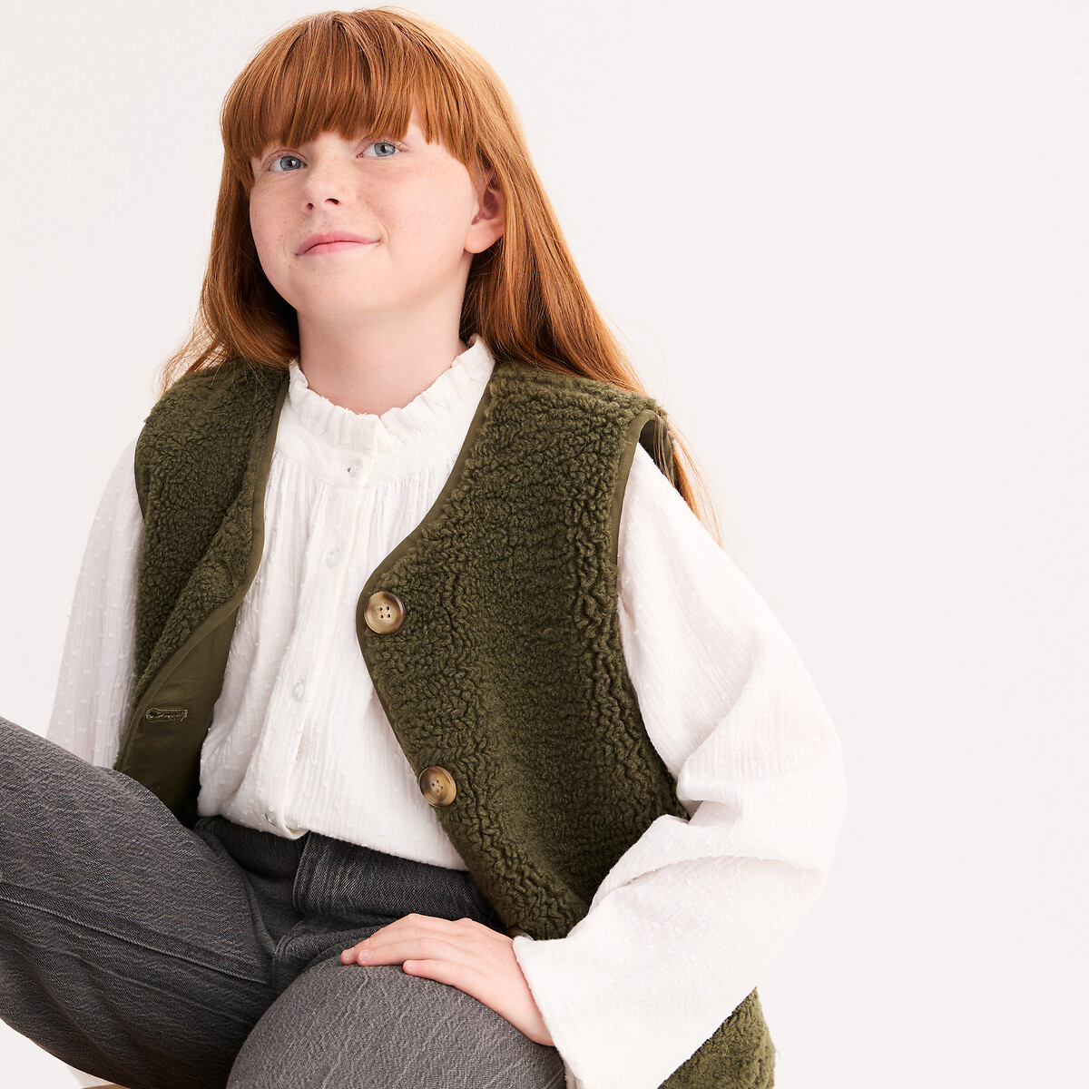 La Redoute Collections Αμάνικη ζακέτα από sherpa