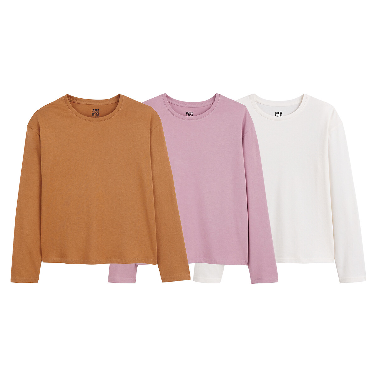 La Redoute Collections Σετ 3 μπλούζες με μακριά μανίκια