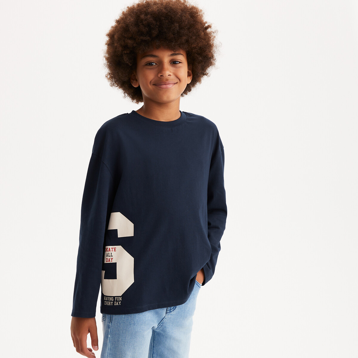Μακρυμάνικη μπλούζα oversize με μήνυμα