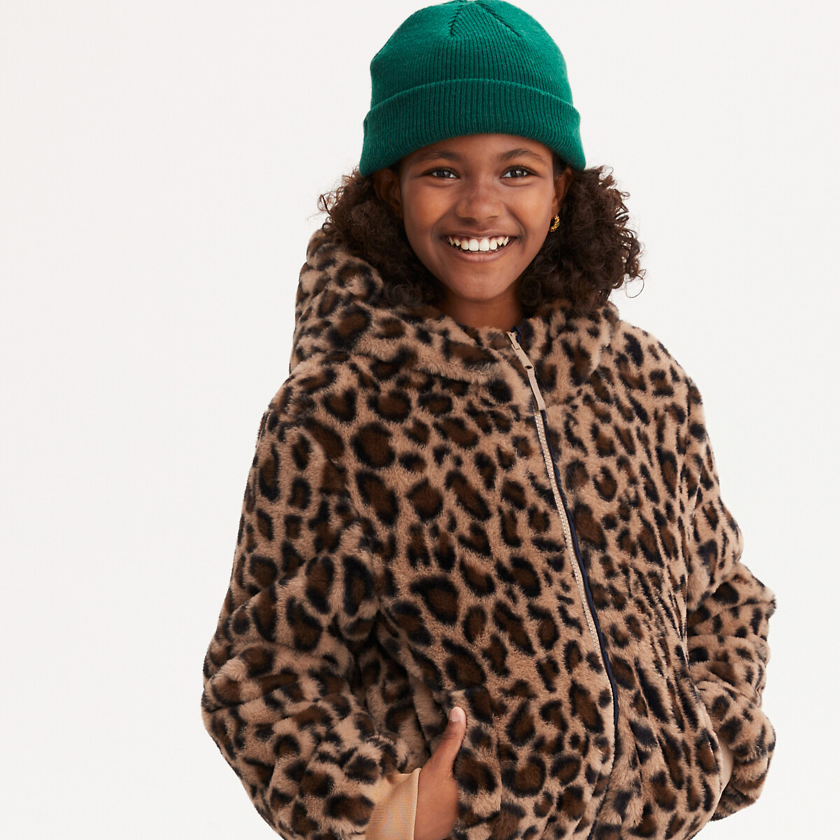 La Redoute Collections Κοντό μπουφάν διπλής όψης με κουκούλα