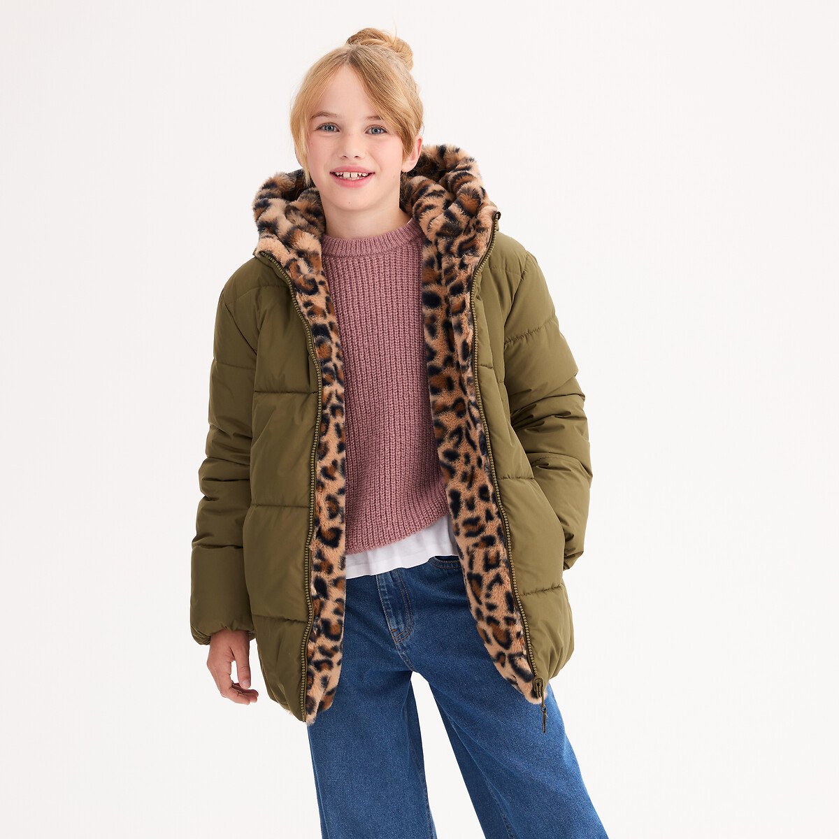 La Redoute Collections Ζεστό καπιτονέ μπουφάν διπλής όψης με κουκούλα