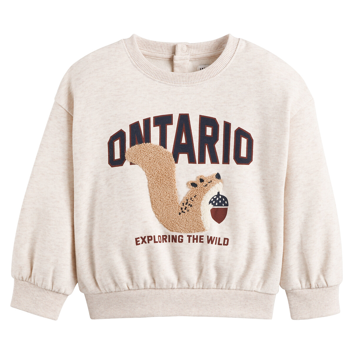 Φούτερ από φανέλα με στρογγυλή λαιμόκοψη και μοτίβο σκίουρο