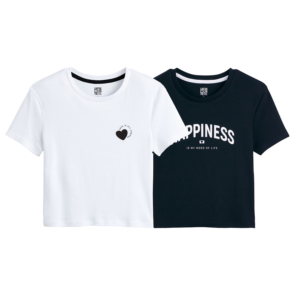 Σετ 2 cropped T-shirt με μήνυμα