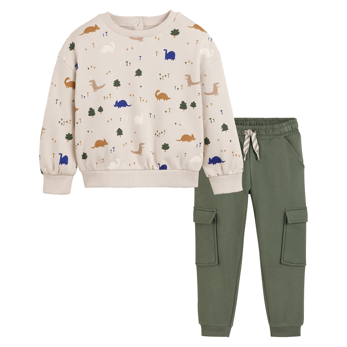 Φανελένιο σύνολο φούτερ και παντελόνι