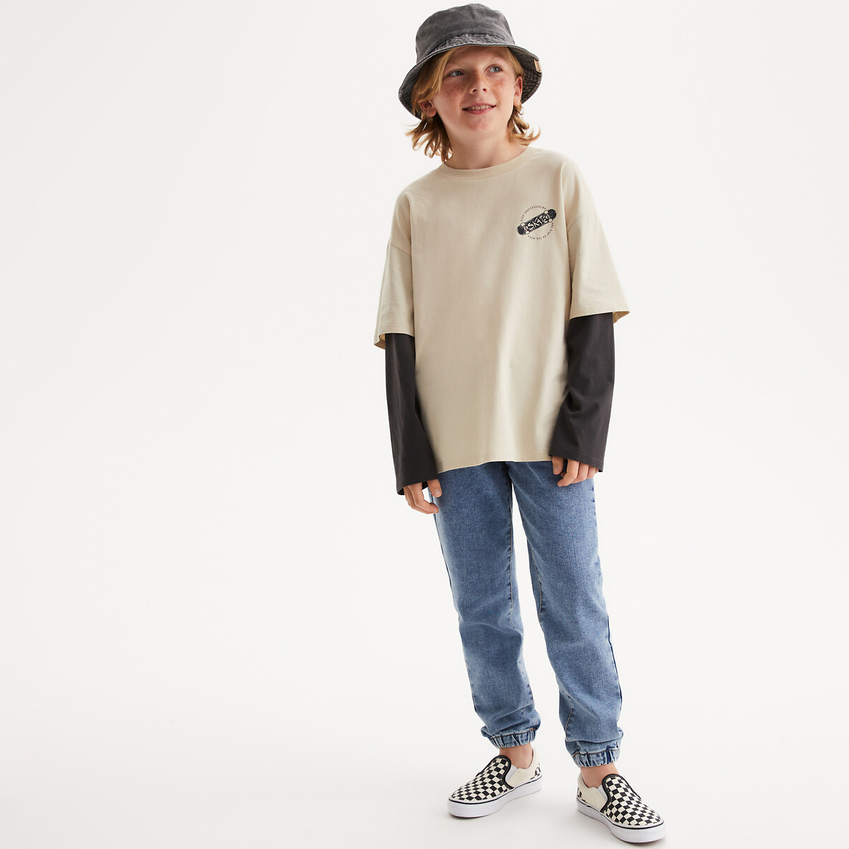 Μακρυμάνικη μπλούζα oversize 2 σε 1