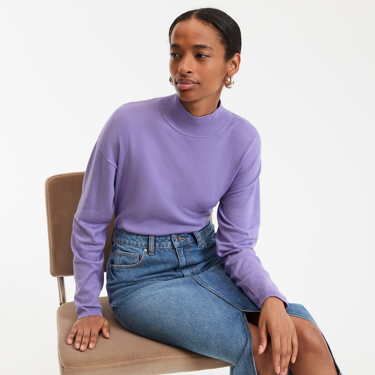 La Redoute Collections Πλεκτό με όρθιο λαιμό