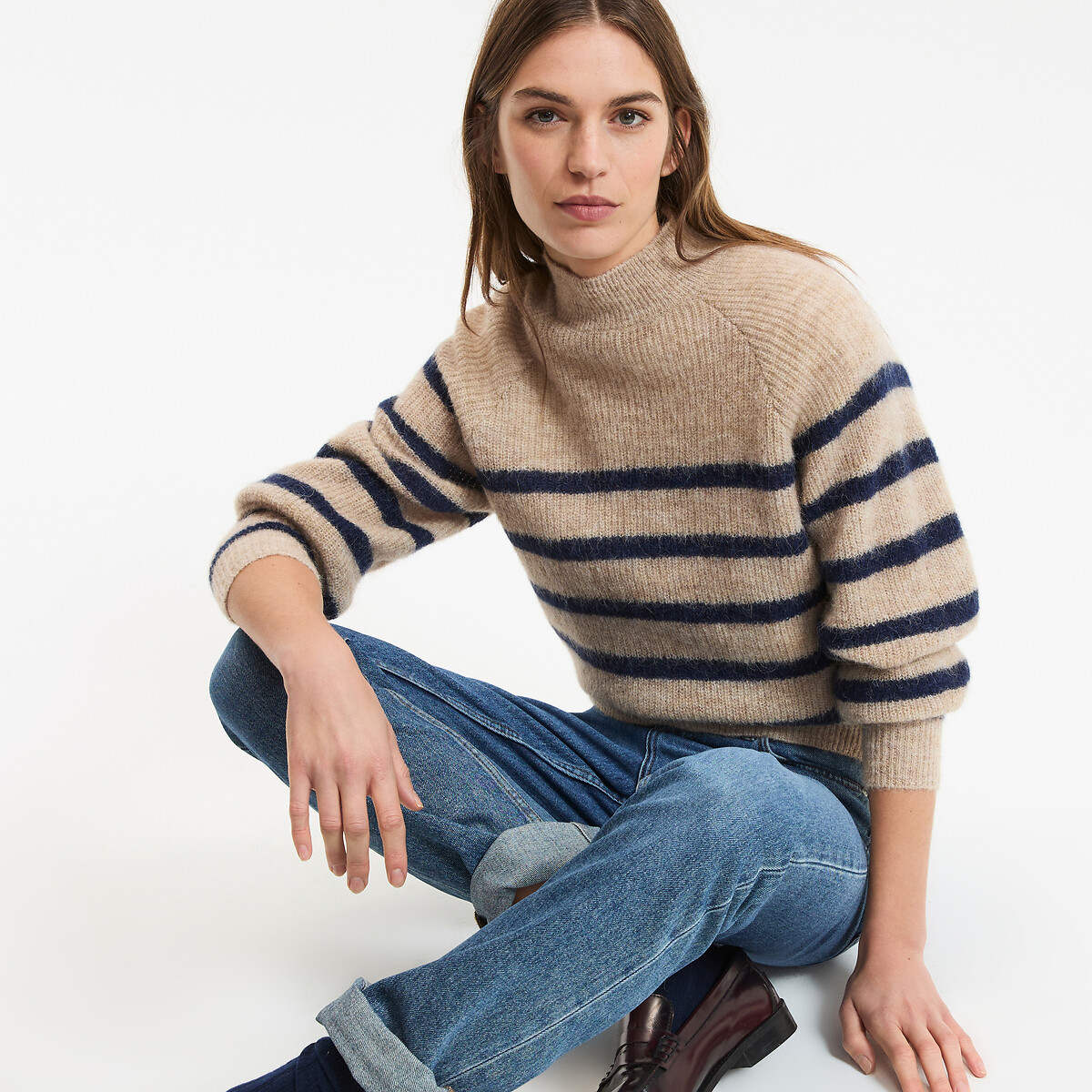 La Redoute Collections Ριγέ πλεκτό με αλπακά στη σύνθεση