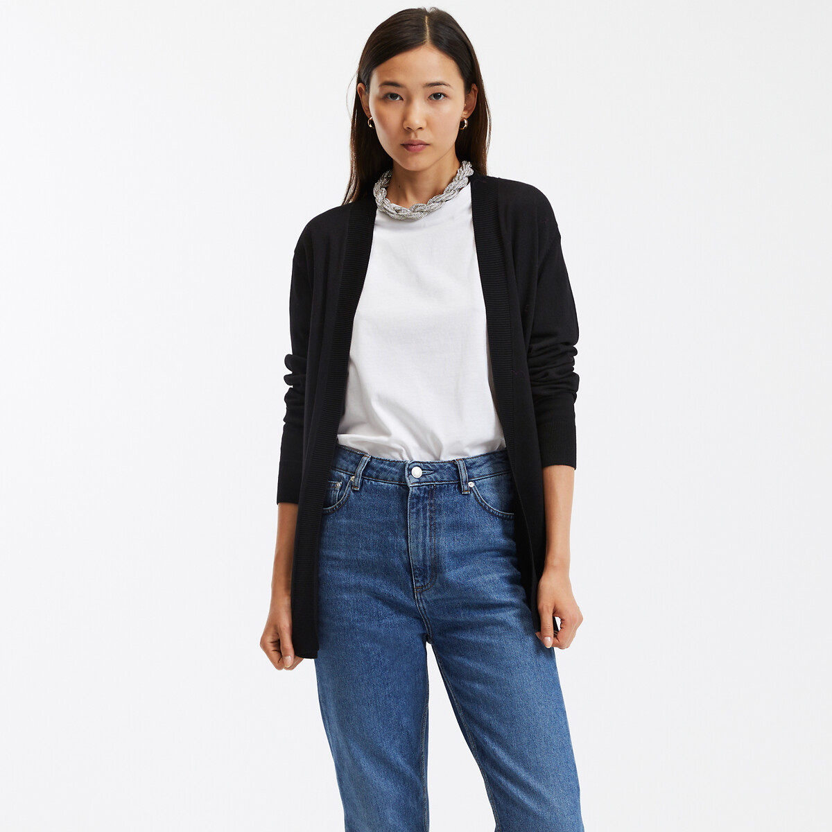 Πλεκτή ζακέτα χωρίς κούμπωμα