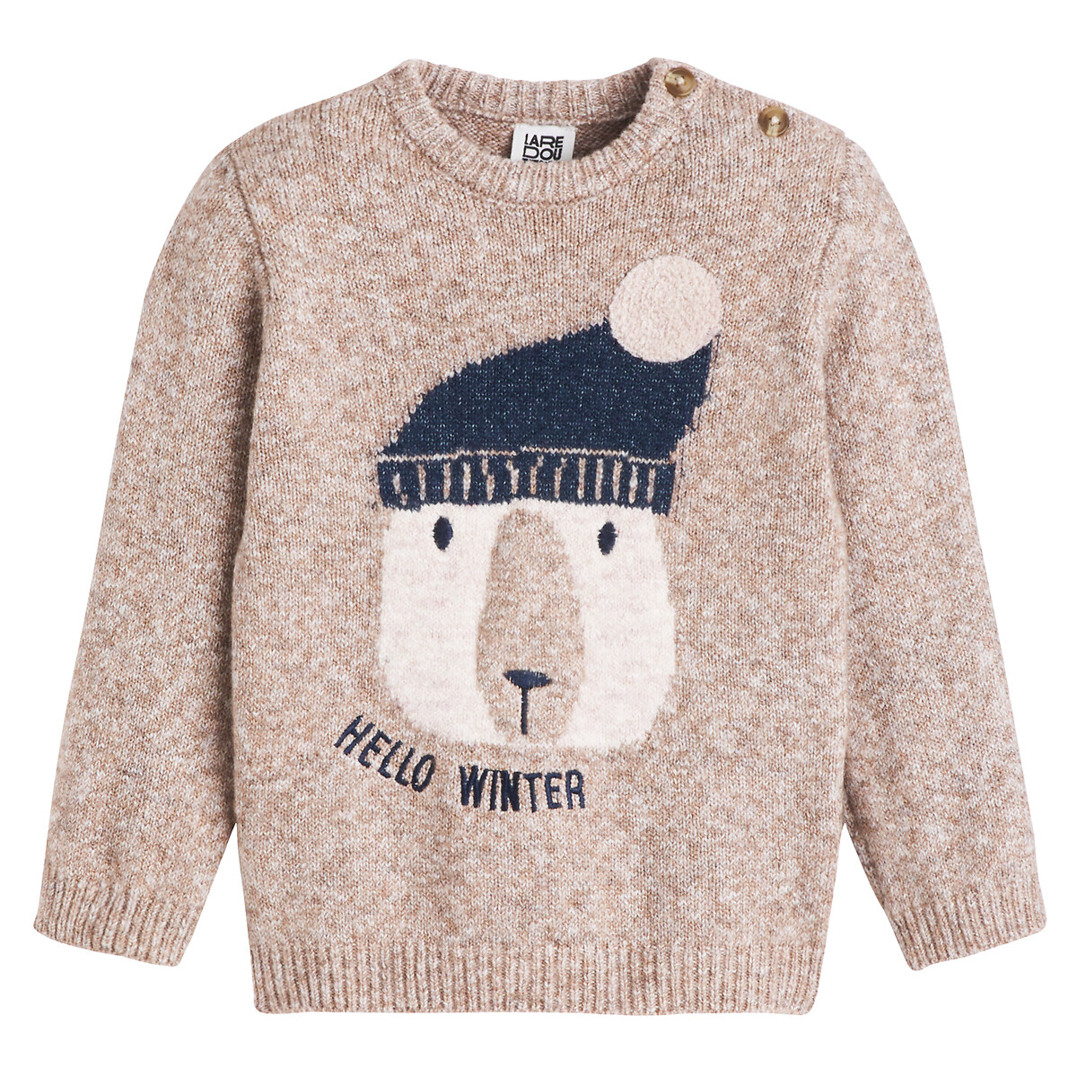 Λεπτό πλεκτό με ζακάρ μοτίβο αρκουδάκι