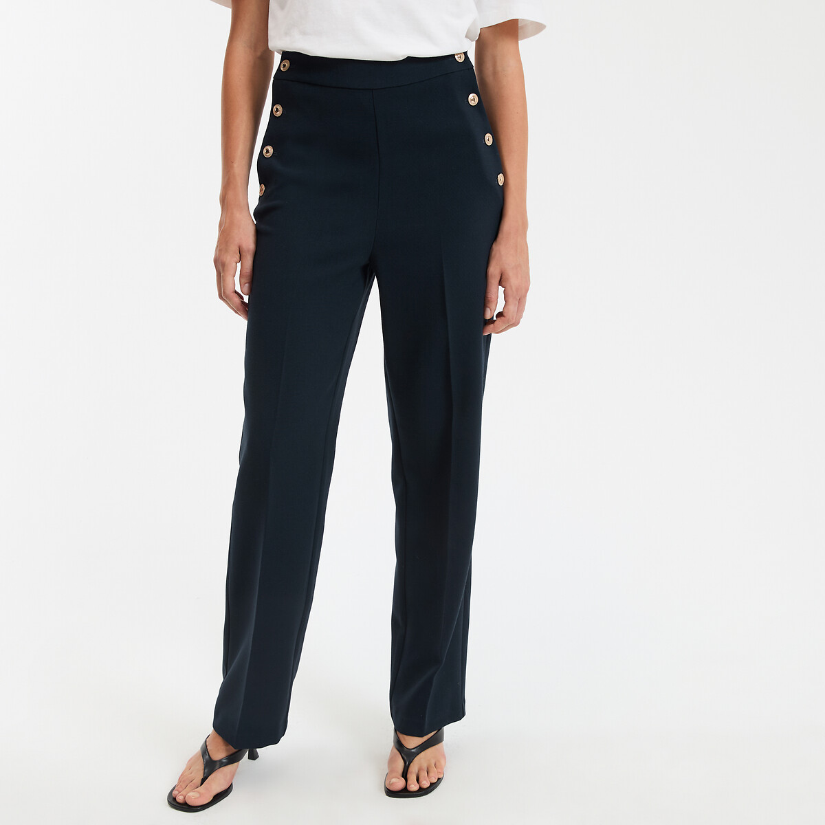 La Redoute Collections Παντελόνι με διακοσμητικά κουμπιά