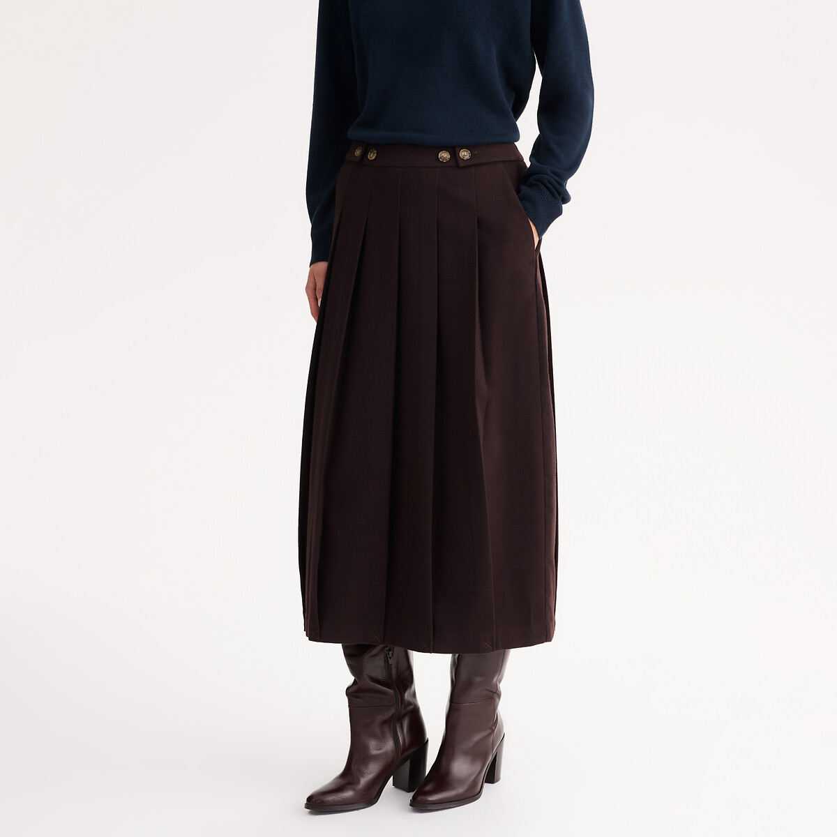 ANNE WEYBURN Μίντι εβαζέ φούστα από φανέλα