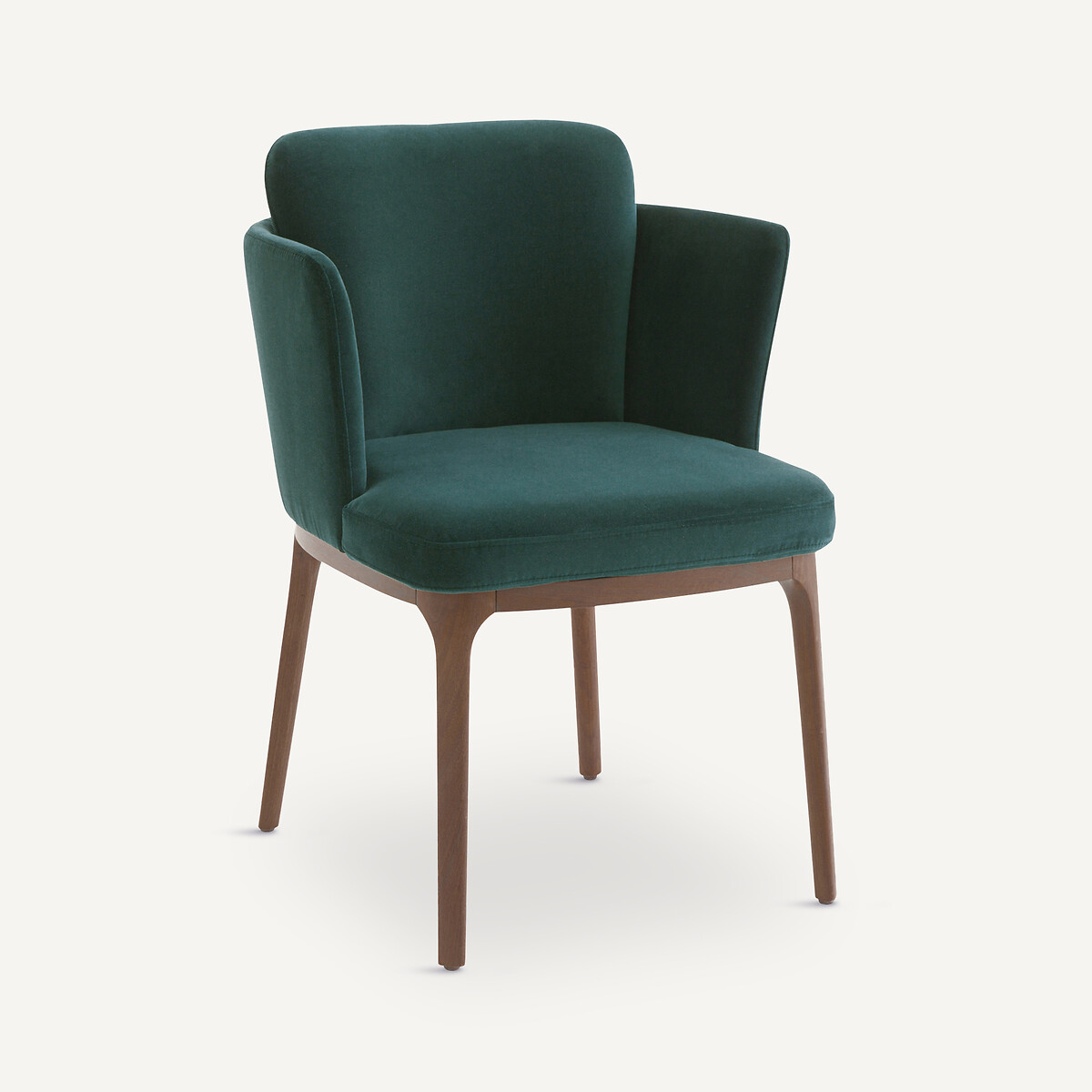 AM.PM Πολυθρόνα τραπεζαρίας από ξύλο καρυδιάς με βελούδινη ταπετσαρία Μ60xΠ57xΥ80cm