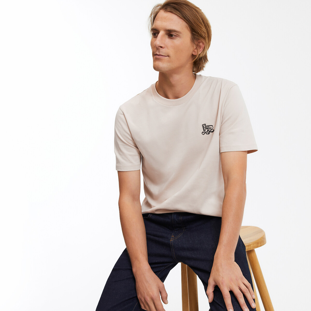La Redoute Collections Κοντομάνικη μπλούζα με κέντημα