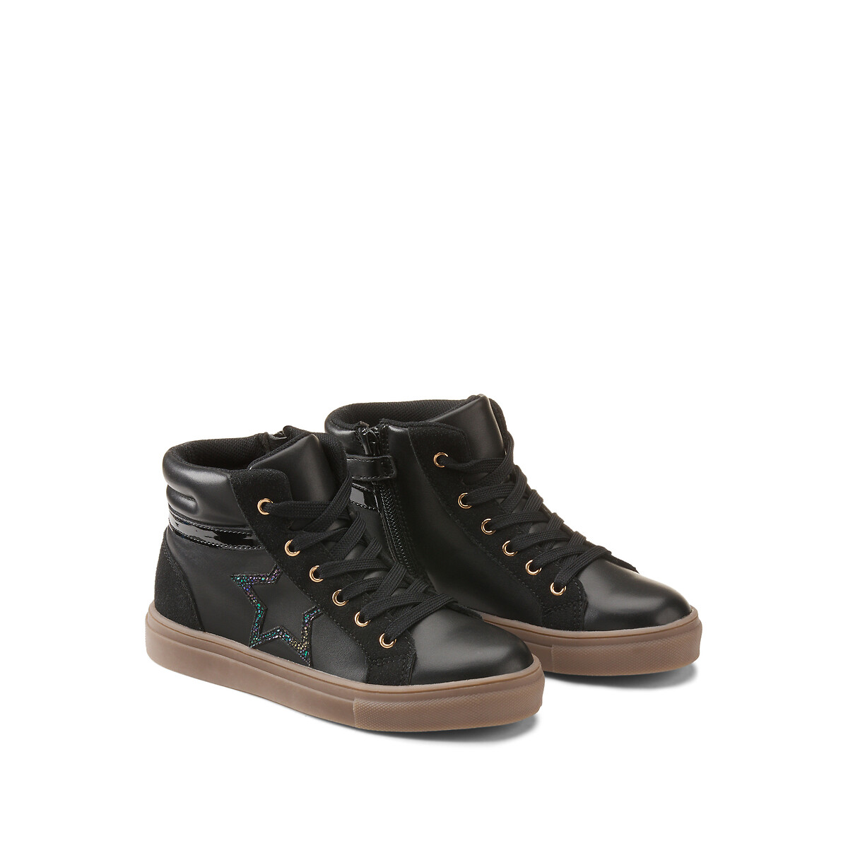 La Redoute Collections Αθλητικά μποτάκια με φερμουάρ και κορδόνια