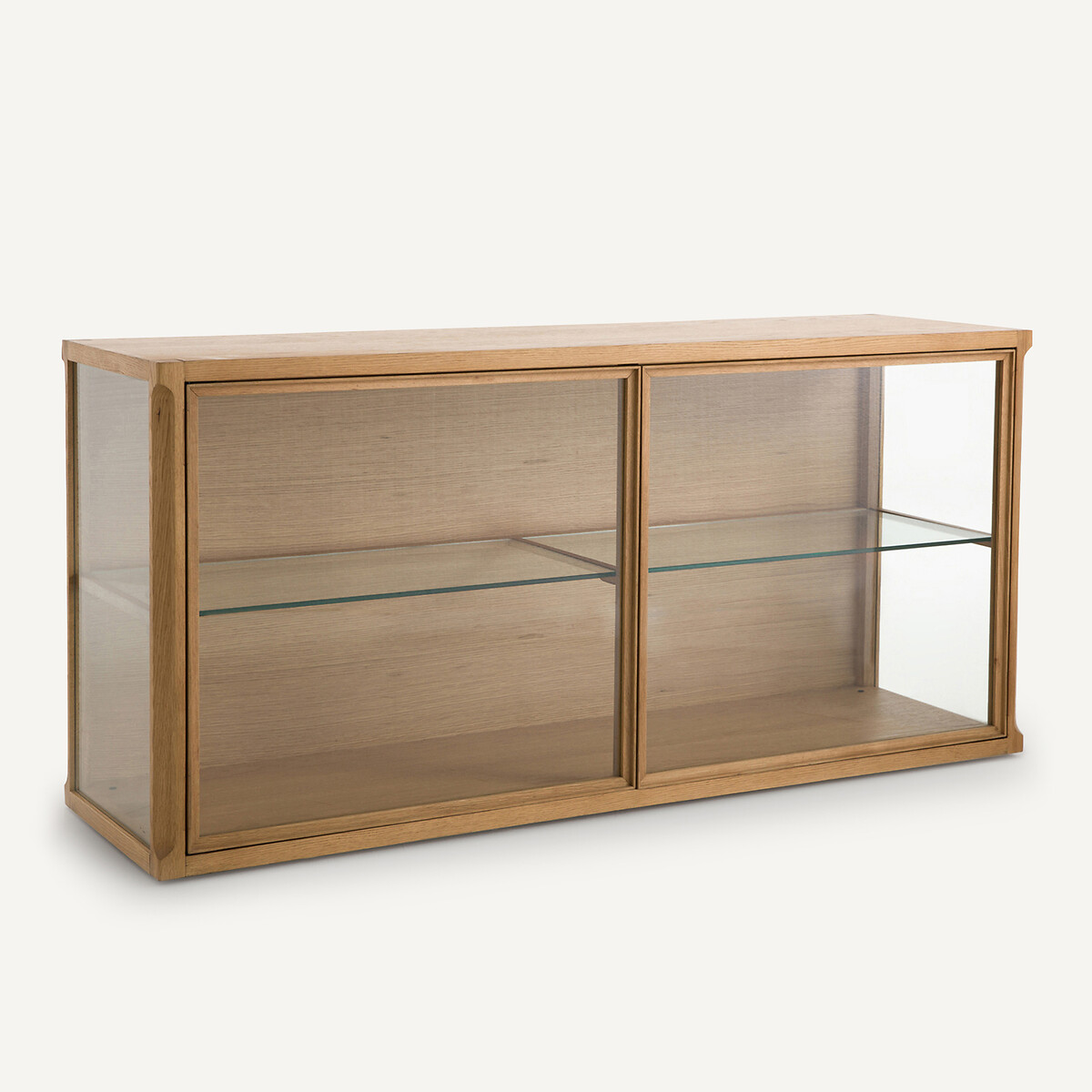 Μπουφές-βιτρίνα από ξύλο δρυ Μ46xΠ160xΥ77cm