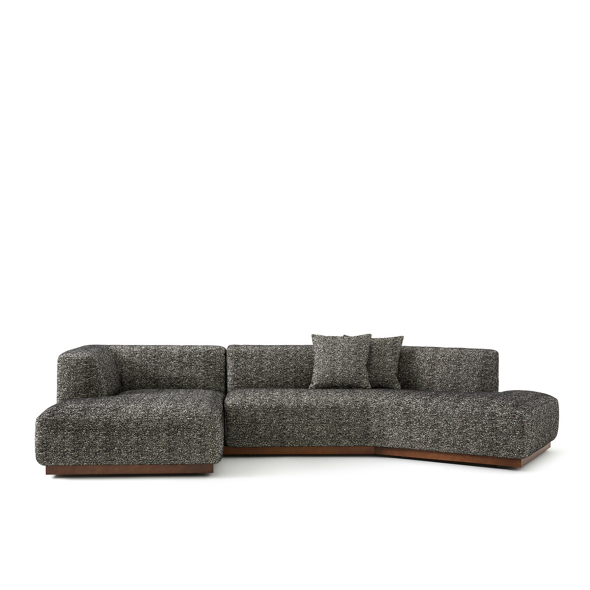 Γωνιακός καναπές με μπουκλέ ταπετσαρία Μ152xΠ323xΥ67cm