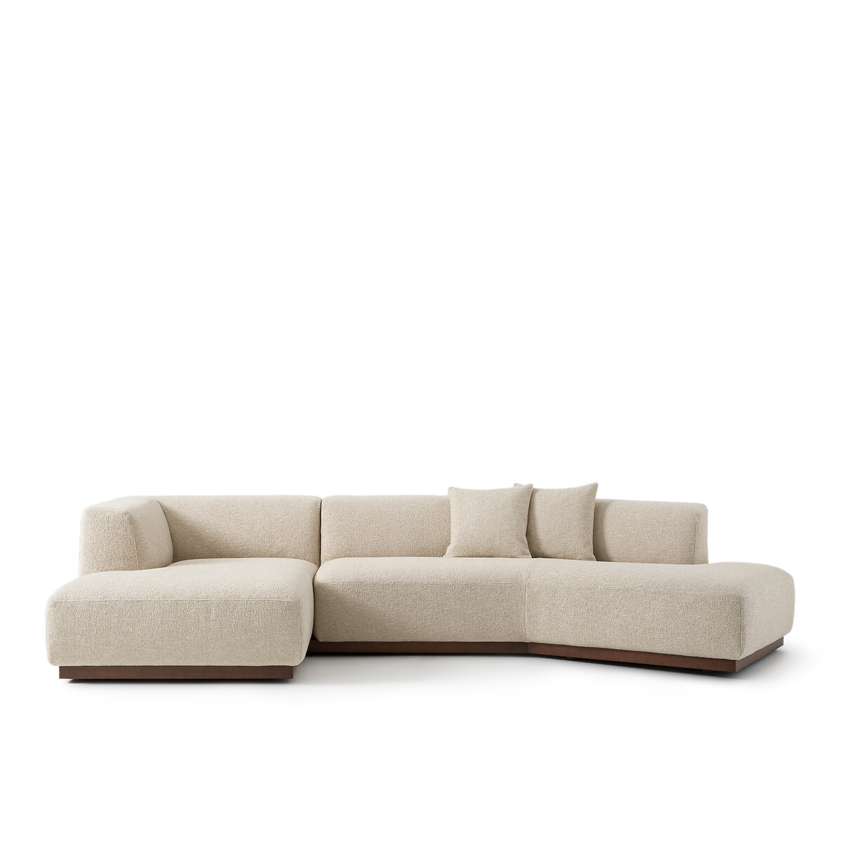 Γωνιακός καναπές με μπουκλέ ταπετσαρία Μ152xΠ323xΥ67cm