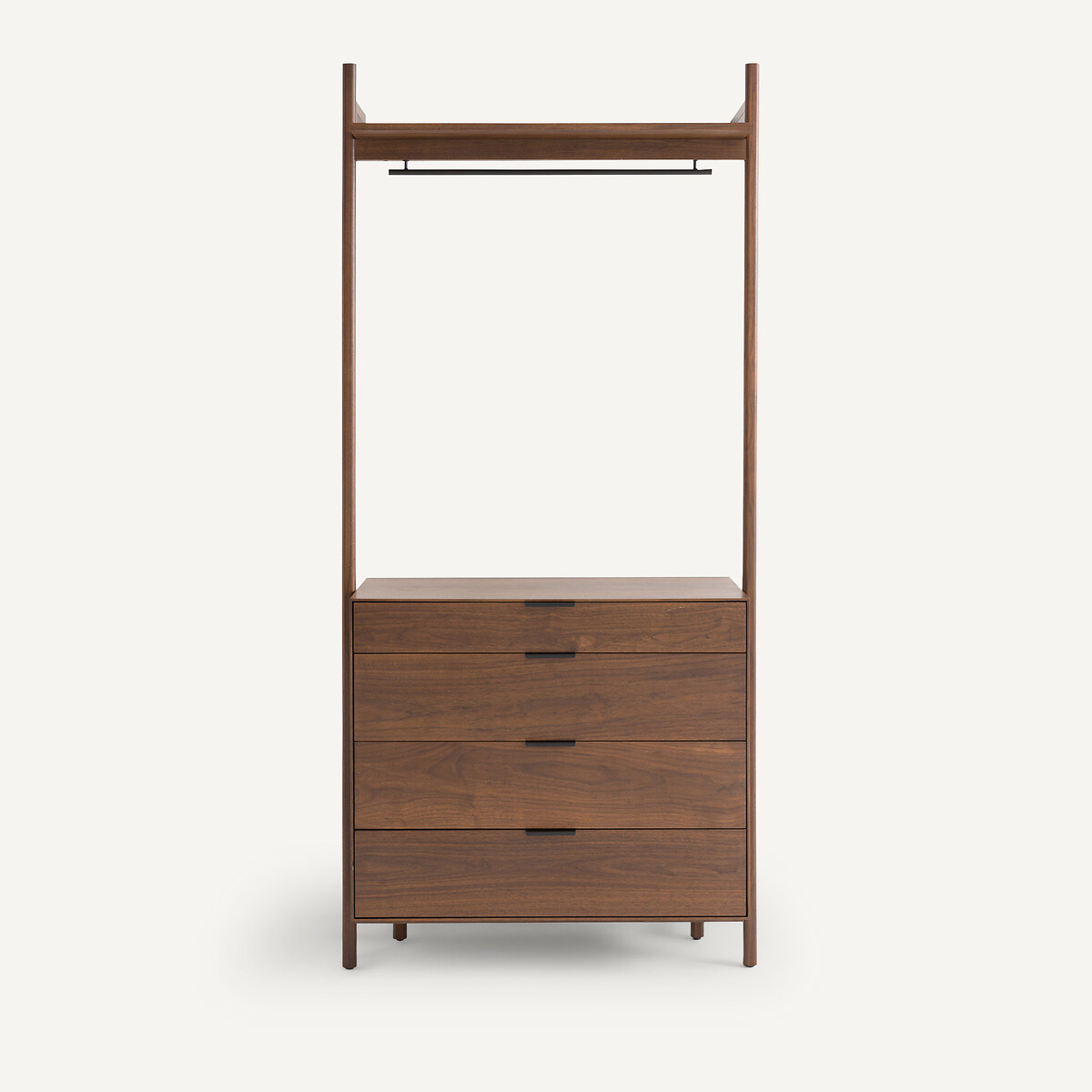 Έπιπλο γκαρνταρόμπας με ράβδο για κρεμάστρες και συρταριέρα από ξύλο καρυδιάς, Rory