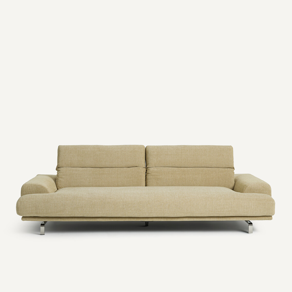 Καναπές με ψαθωτή ταπετσαρία από πολυέστερ Μ105xΠ215xΥ83cm