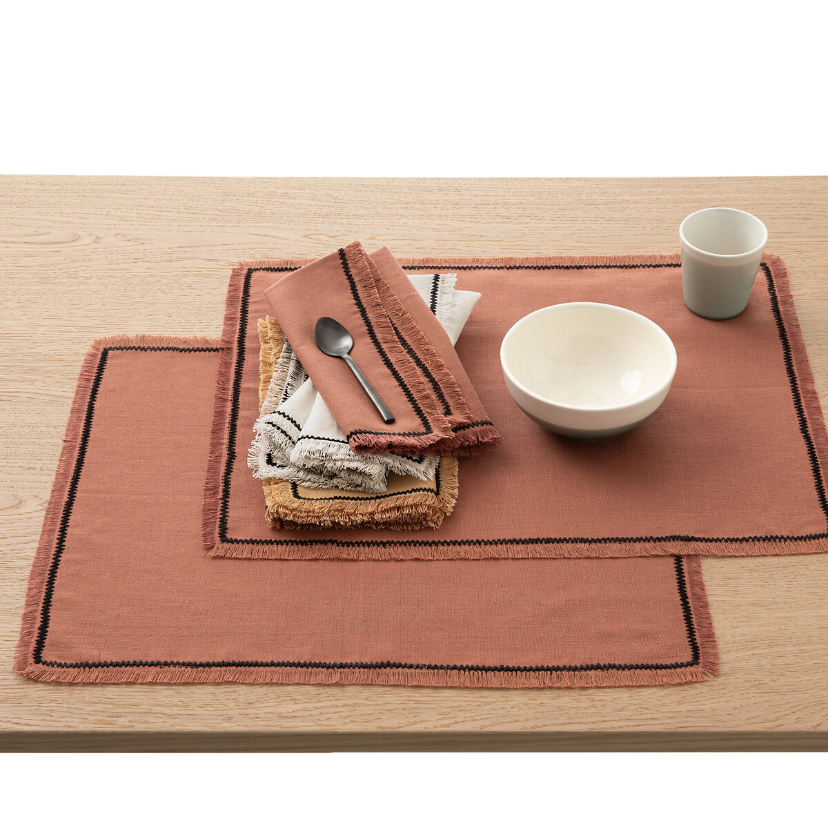 Σετ 2 βαμβακερά σουπλά από λινό και βαμβάκι One size