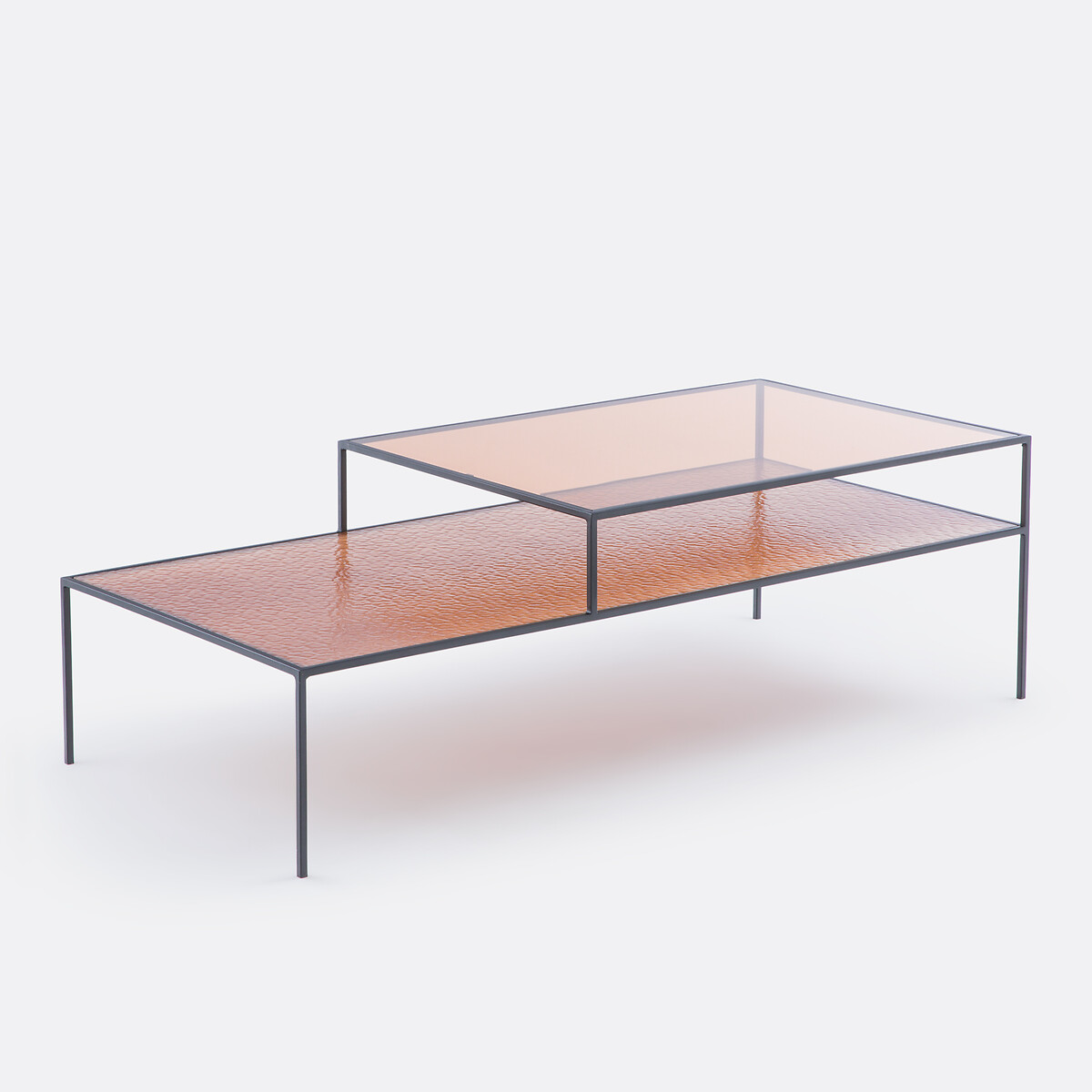La Redoute Interieurs Χαμηλό τραπεζάκι με διπλή επιφάνεια από γυαλί Μ55xΠ120cm