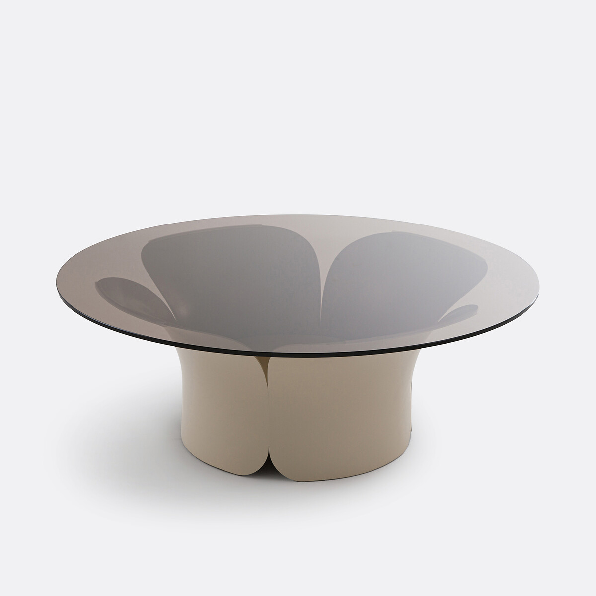 La Redoute Interieurs Χαμηλό τραπεζάκι σε σχήμα τουλίπας από σίδηρο και γυαλί Μ90xΠ90xΥ33cm