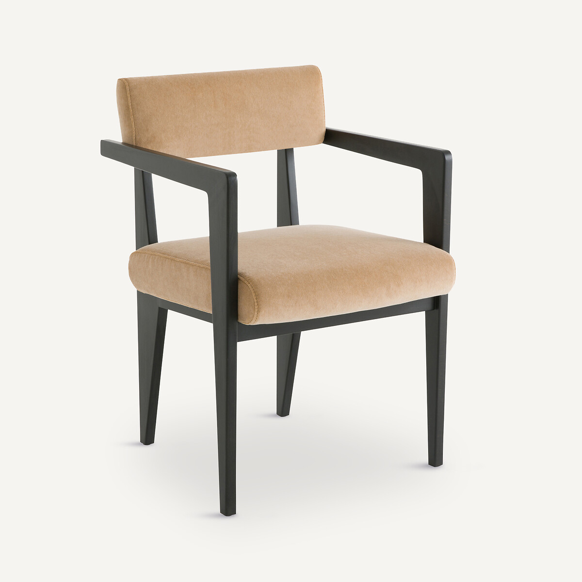 Πολυθρόνα τραπεζαρίας από ξύλο οξιάς με βελούδινη ταπετσαρία, Izag