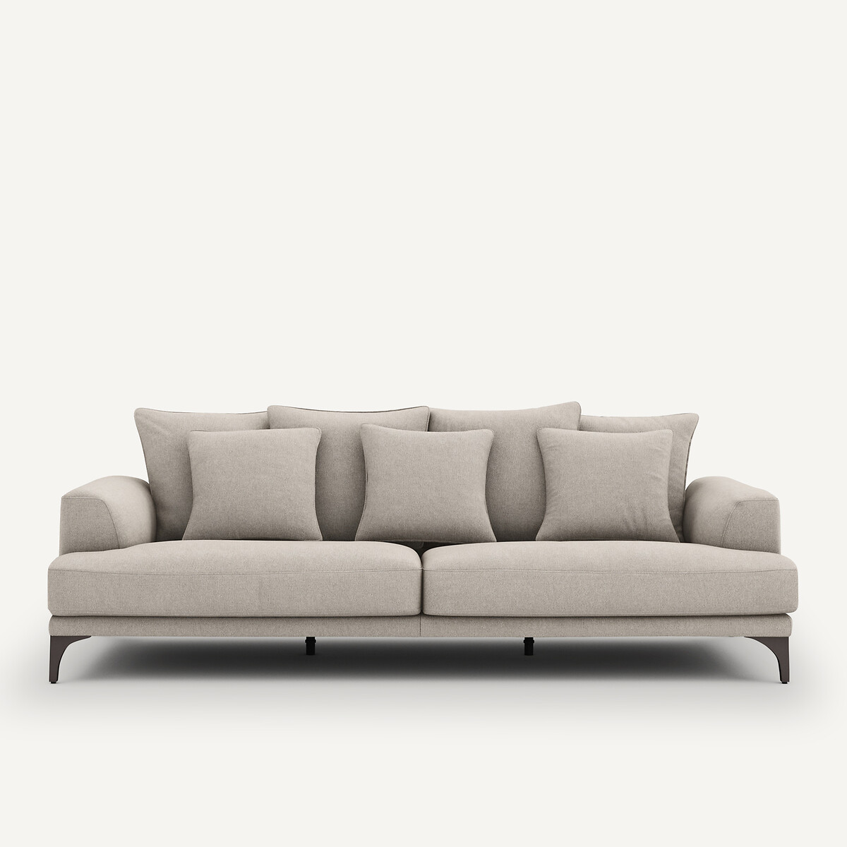 Καναπές με ανάγλυφη ταπετσαρία από βισκόζη λινό Μ105xΠ217xΥ84cm