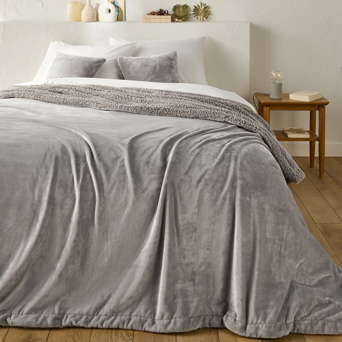 La Redoute Interieurs Κάλυμμα κρεβατιού από φλις και sherpa 180x230 cm