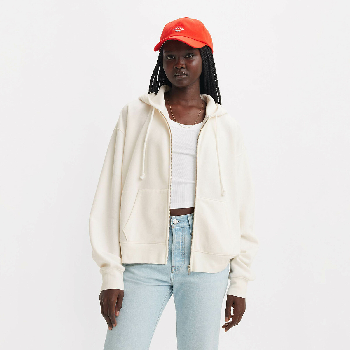 Ζακέτα με φερμουάρ και κουκούλα