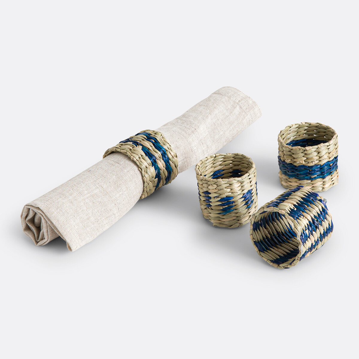 Σετ 4 δαχτυλίδια για πετσέτες από ψάθα