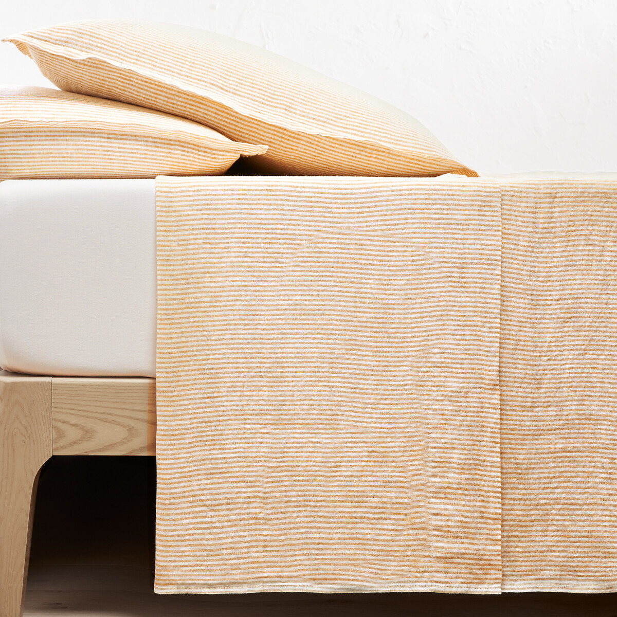 Σεντόνι με ρίγες από προπλυμένο λινό 180x290 cm