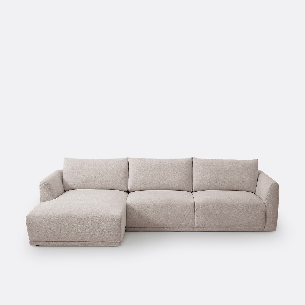 Γωνιακός αριστερός καναπές από σενίλ με μελανζέ όψη Μ157xΠ297xΥ84cm