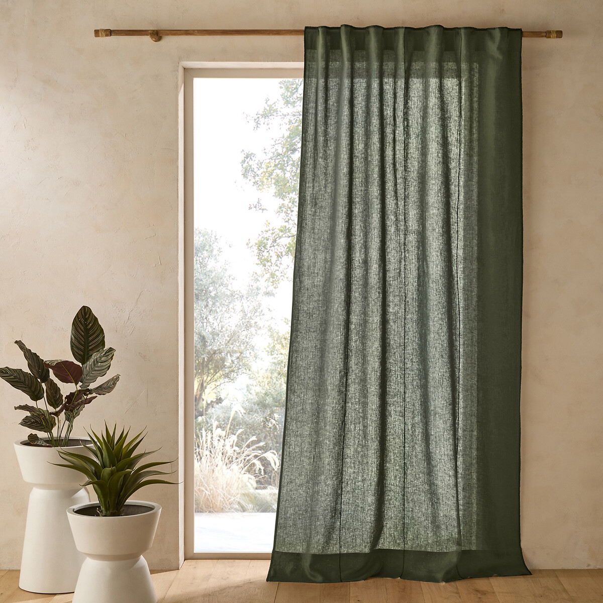Κουρτίνα από προπλυμένο λινό με κρυφές θηλιές 140x220 cm