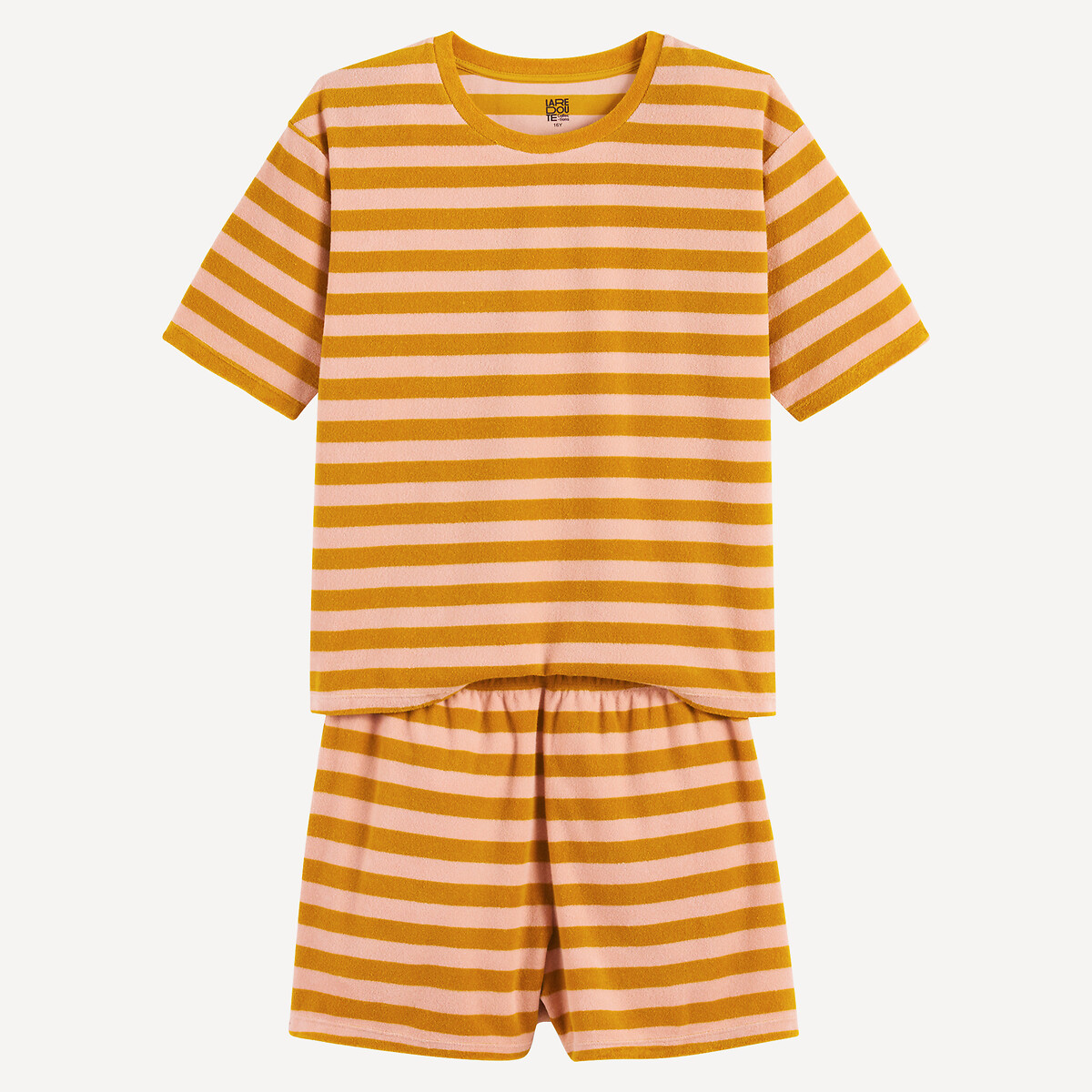 Ριγέ πετσετέ πιτζάμα με σορτς