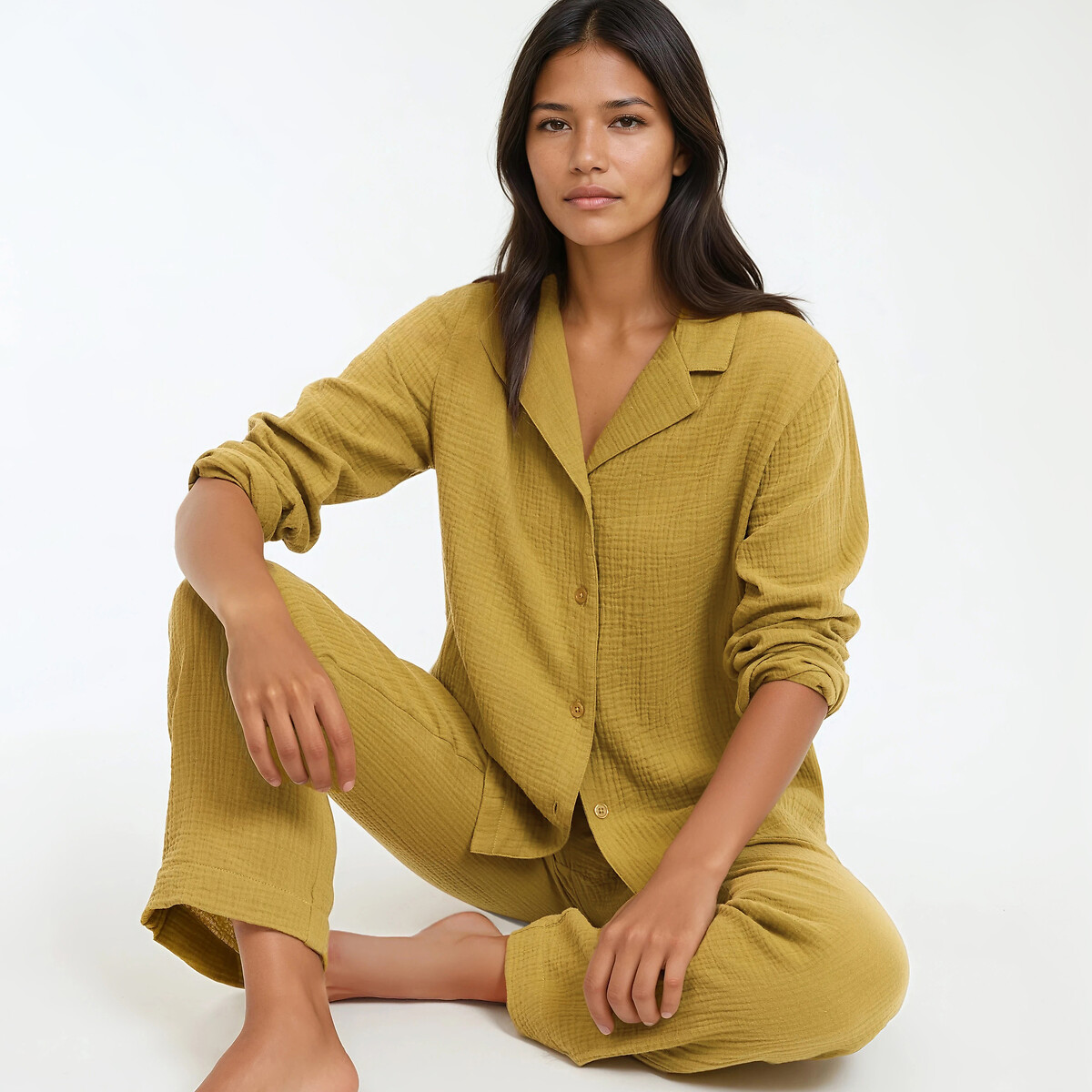 La Redoute Collections Πιτζάμα από βαμβακερή γάζα
